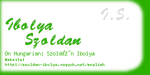 ibolya szoldan business card